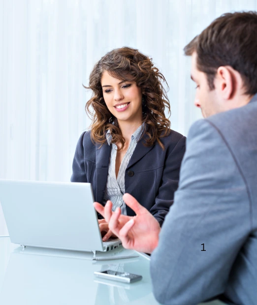 Professional accounting adviser discussing financial requirements with a business client